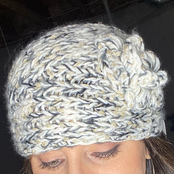 CLAIRES Head Wrap Ear Warmer Beige Gray Black Gold NWT - Picture 2 of 7